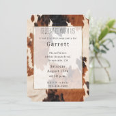 Westerse Bruine Zwarte Cowboy Koehuid Kaart (Staand voorkant)