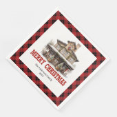 Westerse Buffalo Plaid Kerst Papieren Servetten (Hoek)