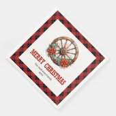 Westerse buffelruit servetten feestelijke kerstset (Hoek)