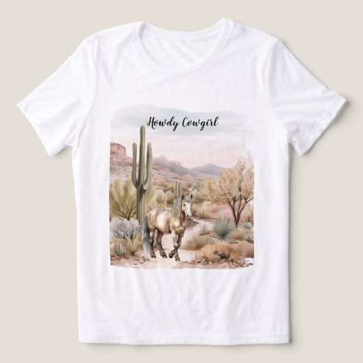 Westerse Cactuspaard Tri-Blend Shirt (Design voorkant)