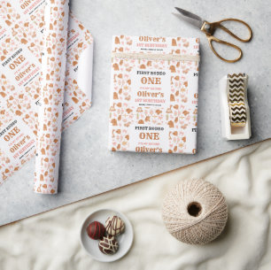 Westerse Coquette Cowgirl 1e Verjaardag Roze Cadeaupapier