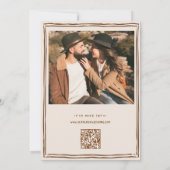 Westerse Country Boho Foto QR Code Huwelijk Kaart (Achterkant)