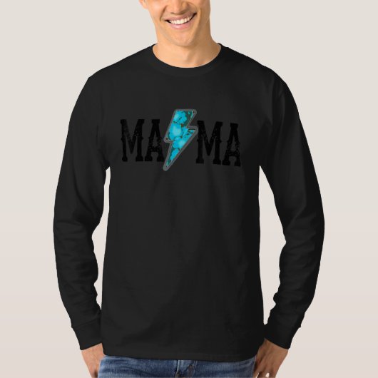 Westerse Country Boho Turquoise Bliksemschicht Wes T-shirt (Voorkant)