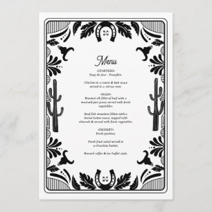 Westerse Country Cowboy Rustieke Bruiloft Menu