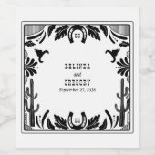 Westerse Country Cowboy Rustieke Bruiloft Wijn Etiket (Enkel label)
