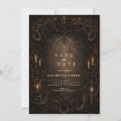 Westerse Country Goth Huwelijk Save The Date (Voorkant)