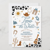 Westerse Cowboy 2e verjaardagsuitnodiging Kaart (Voorkant)