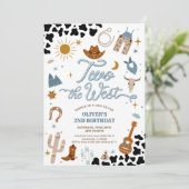 Westerse Cowboy 2e verjaardagsuitnodiging Kaart (Staand voorkant)