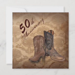 Westerse cowboy 50ste huwelijksverjaardag kaart