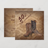 Westerse cowboy 50ste trouwdag kaart (Voorkant / Achterkant)