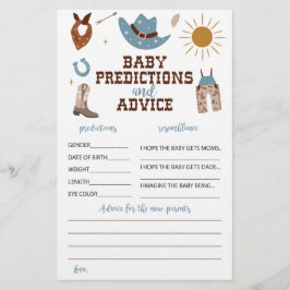 Westerse Cowboy Baby Shower Advies en Voorspelling Flyer
