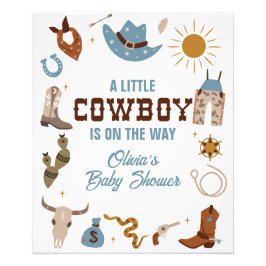 Westerse Cowboy Baby Shower Bord Foto Afdruk