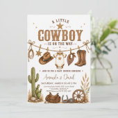 Westerse Cowboy Baby Shower Kaart (Staand voorkant)