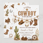 Westerse Cowboy Baby Shower Kaart (Voorkant / Achterkant)