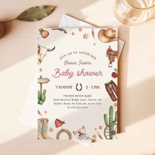 Westerse Cowboy Baby Shower Kaart