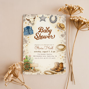 Westerse Cowboy Baby Shower Kaart