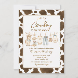 Westerse Cowboy Baby Shower Klerenlijn Kaart