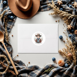 Westerse Cowboy Baby Shower Ronde Sticker