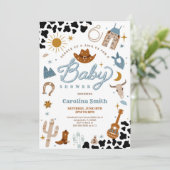 Westerse Cowboy Baby Shower Uitnodiging (Staand voorkant)