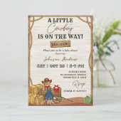 Westerse Cowboy Baby Shower Uitnodiging (Staand voorkant)