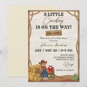 Westerse Cowboy Baby Shower Uitnodiging (Voorkant / Achterkant)
