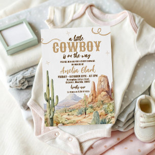 Westerse Cowboy Baby Shower Uitnodiging