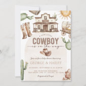 Westerse Cowboy Baby Shower Uitnodiging (Voorkant)