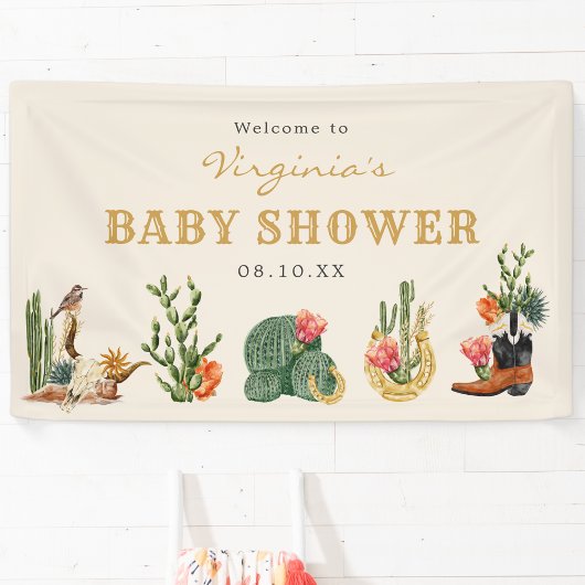 Westerse Cowboy Baby Shower Welkom Spandoek