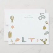 Westerse Cowboy Blauwe Kinderen Notitiekaartje (Voorkant)