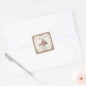 Westerse Cowboy Bokkend Paard Vierkante Sticker (Envelop)