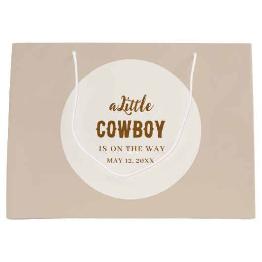 Westerse Cowboy Cadeautas - Effen Zand Wit voor Jo (Voorkant)