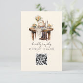 Westerse Cowboy Country Rustieke Bruiloft RSVP Kaartje (Staand voorkant)