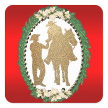 Westerse Cowboy Cowgirl Paard