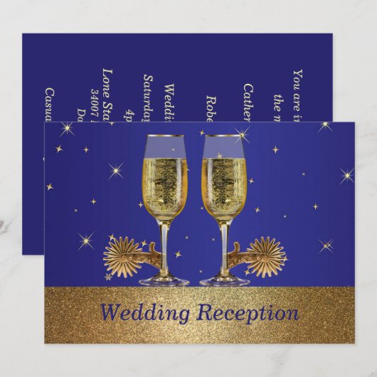 Westerse Cowboy Cowgirl Trouwkaart Ontvangstkaart Kaart (Voorkant / Achterkant)