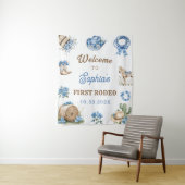 Westerse Cowboy Eerste Rodeo Verjaardagsfeest Wandkleed (In situ)