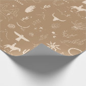 Westerse Cowboy en Cactus Inpakpapier (Hoek)