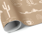 Westerse Cowboy en Cactus Inpakpapier (Rol Hoek)