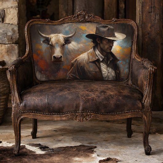 Westerse Cowboy en Longhorn Kunst Decoupage Tissuepapier