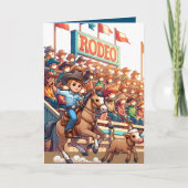 Westerse Cowboy Kalveren Touwen Aangepaste Kaart (Voorkant)