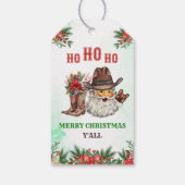 Westerse Cowboy Kerstman Kerstfeest  Cadeaulabel (Achterkant)
