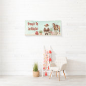 Westerse Cowboy Kerstman Kerstvakantie Spandoek (Insitu)