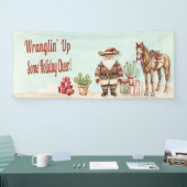 Westerse Cowboy Kerstman Kerstvakantie Spandoek (Beurs)