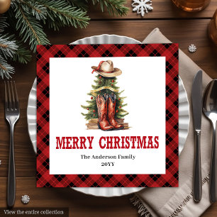 Westerse Cowboy Landelijke Kerst Papieren Servette Servet