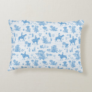 Westerse Cowboy Paard Cactus Woestijn Toile Accent Kussen