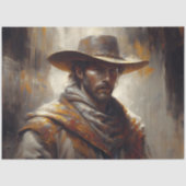 Westerse Cowboy Portret Kunst Decoupage Tissuepapier (Voorkant)