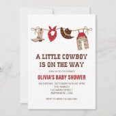 Westerse Cowboy rode Baby Shower Kaart (Voorkant)