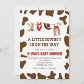 Westerse Cowboy rode baby shower uitnodiging (Voorkant)