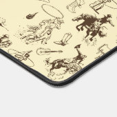 Westerse Cowboy Rodeo Paarden Bureaumat (Hoek)