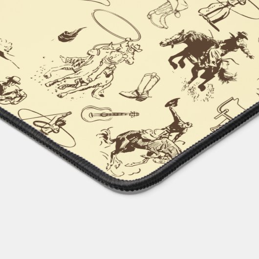 Westerse Cowboy Rodeo Paarden Bureaumat (Hoek)