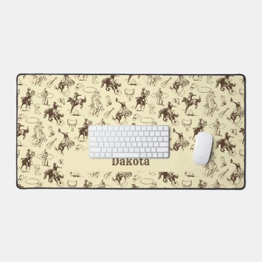 Westerse Cowboy Rodeo Paarden Bureaumat (Keyboard & Muis)